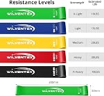 Bandes de résistance, ensemble de boucles de bande de latex naturel, 5 Différents niveaux de résistance [10LBS-115LBS] pour l'entraînement, gymnastique, stretching, yoga, fitness à domicile, entraînement, exercice, thérapie physique