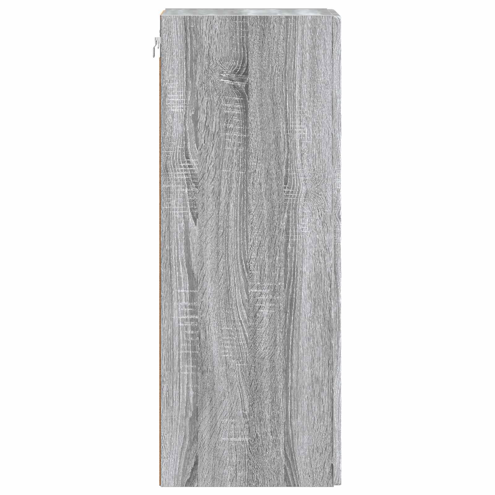 Armadio portaoggetti da parete, in legno Sonoma, 66 x 34,5 x 90 cm, 2 ante, 2 ripiani, per ufficio, corridoio, cantina, garage, officina, ordine