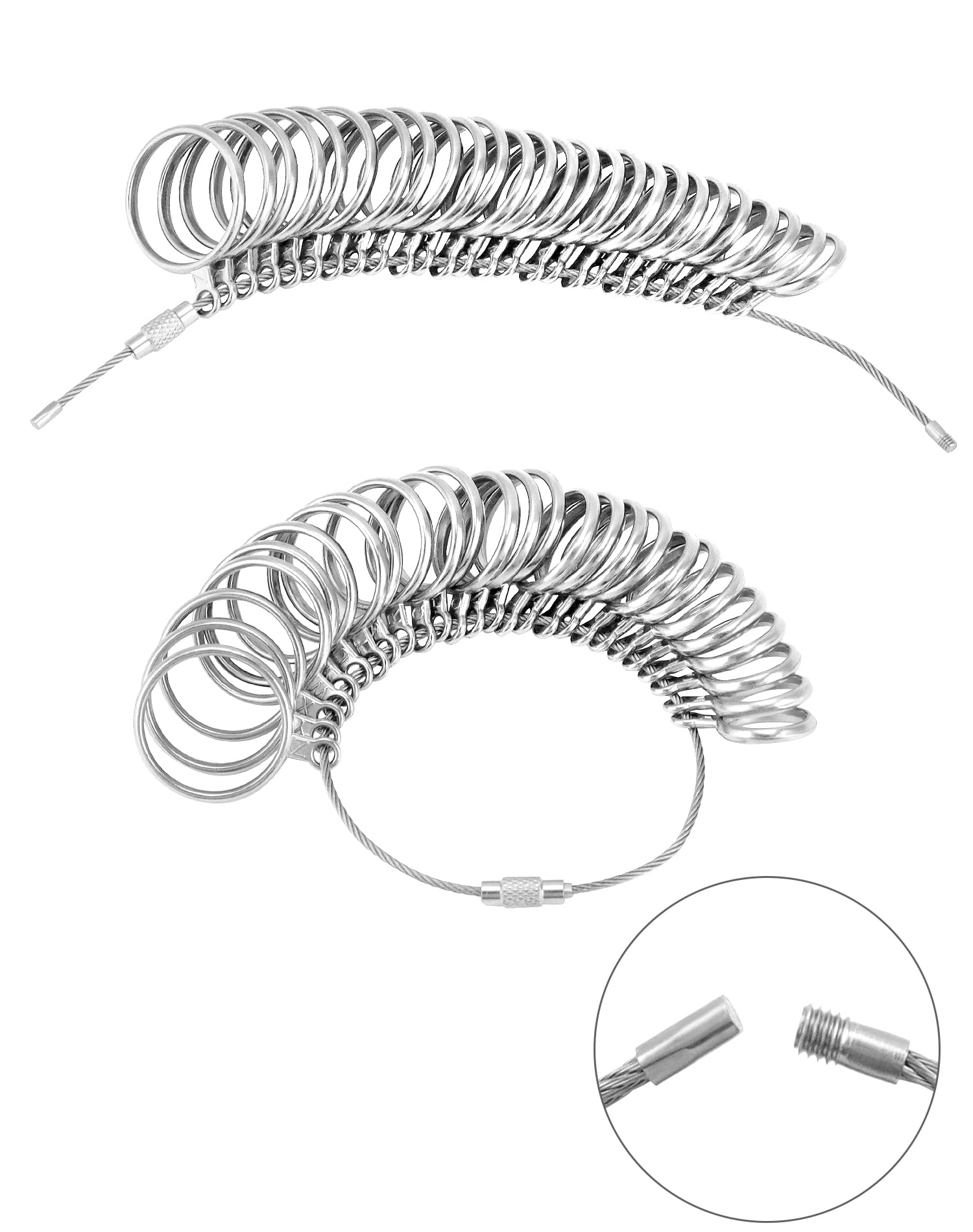 QWORK® 4 pièces jauge Anneaux Outil de Bague, Mesure Bague Doigt, maillet en Caoutchouc, Outil de Fabrication de bagues