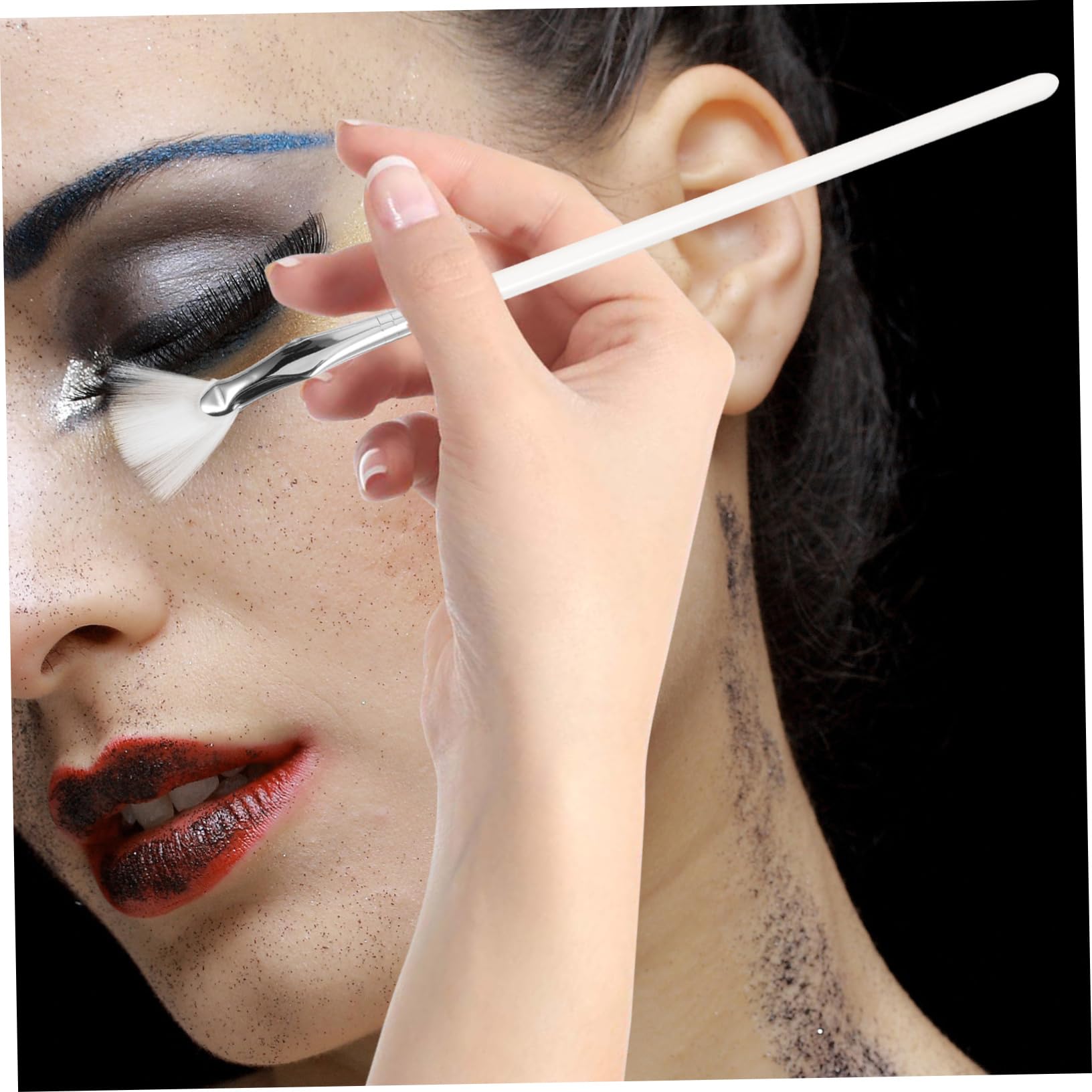 MERRYHAPY Precision Eyebrow Lash Mascara Brush Set Curved Fan Shape for Effortless Makeup Application