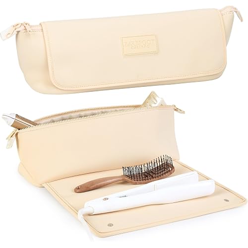 BAREFOOT CARIBOU Hair Tools Travel Bag and Heat Resistant Mat 17" (Ivory)
