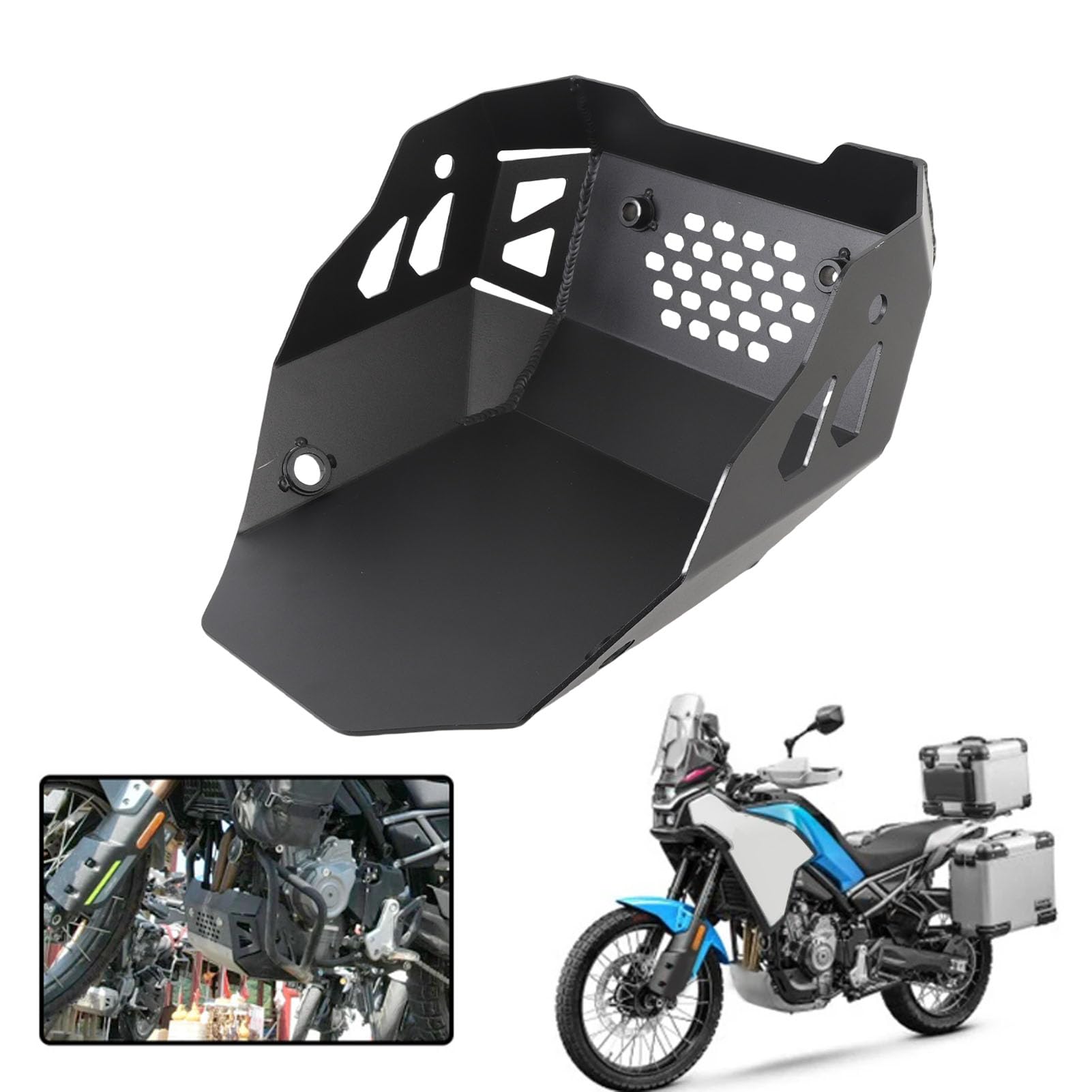 Acouto Protector de Chasis de Motor de Motocicleta para 450MT CF450MT 2024+, Aleación de Aluminio Ligero C CF Moto 450 Accesorios 450 Moto 450 Accesorios Placa Protectora de Bastidor Bash (Black)