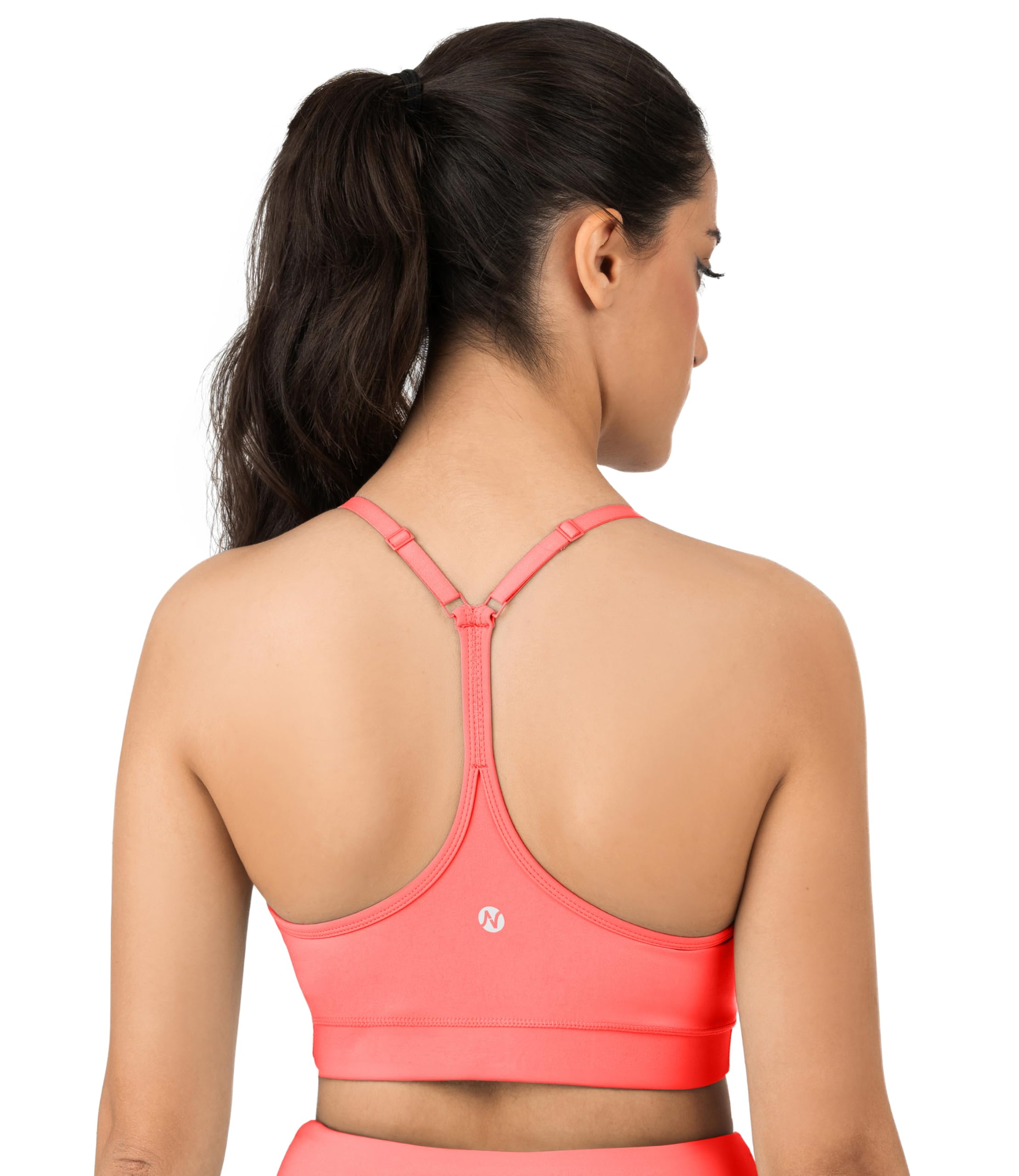 Nirlon Y-Back Adjustable Sports Bra for Women - NirLUX High Support Removable Pads Stretchy Bra for Yoga Everyday