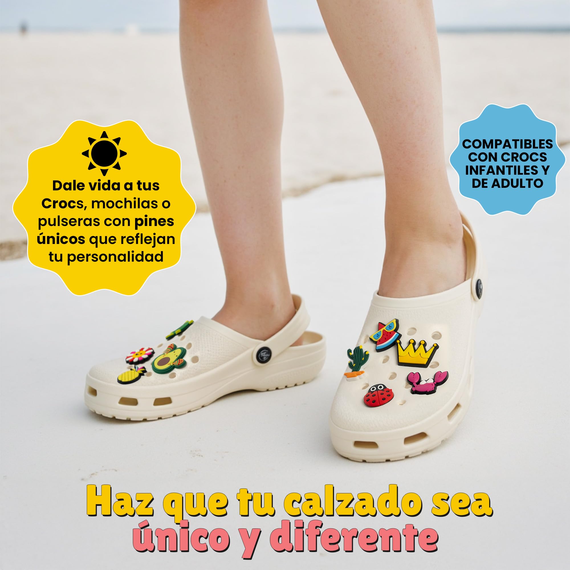 Accesorios Resistentes y Ligeros para Crocs - 27 Pines No Aleatorios que se Fijan Muy Bien