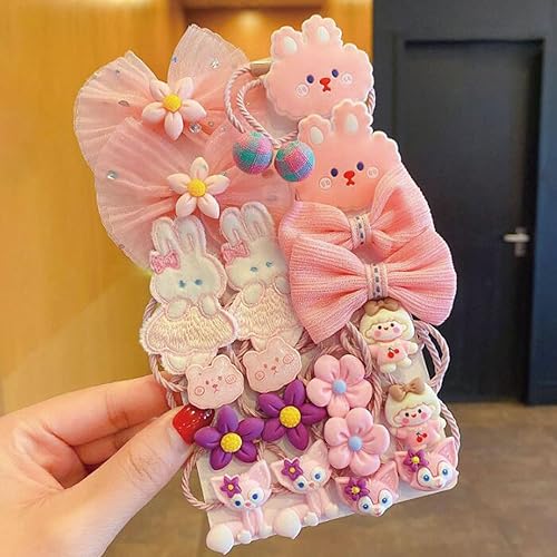 Miniatura 10 de Juego de accesorios para el cabello del bebé, 40 piezas de lindas bandas elásticas de goma, ligas para el cabello y soportes para cola de caballo