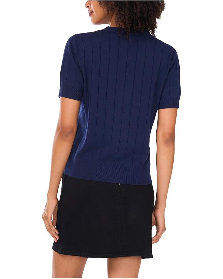 Vince Camuto Rib Short Sleeve V-Neck Cardigan with Pockets - #2 of 4