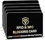 SaiTech IT 5 Pack RFID Blocking Card, One Card Protects Entire Wallet Purse, NFC Contactless Bank Debit Credit Card Protector ID ATM Guard Card Blocker–(Black)