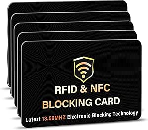 SaiTech IT 3 Pack RFID Blocking Card, One Card Protects Entire Wallet Purse, NFC Contactless