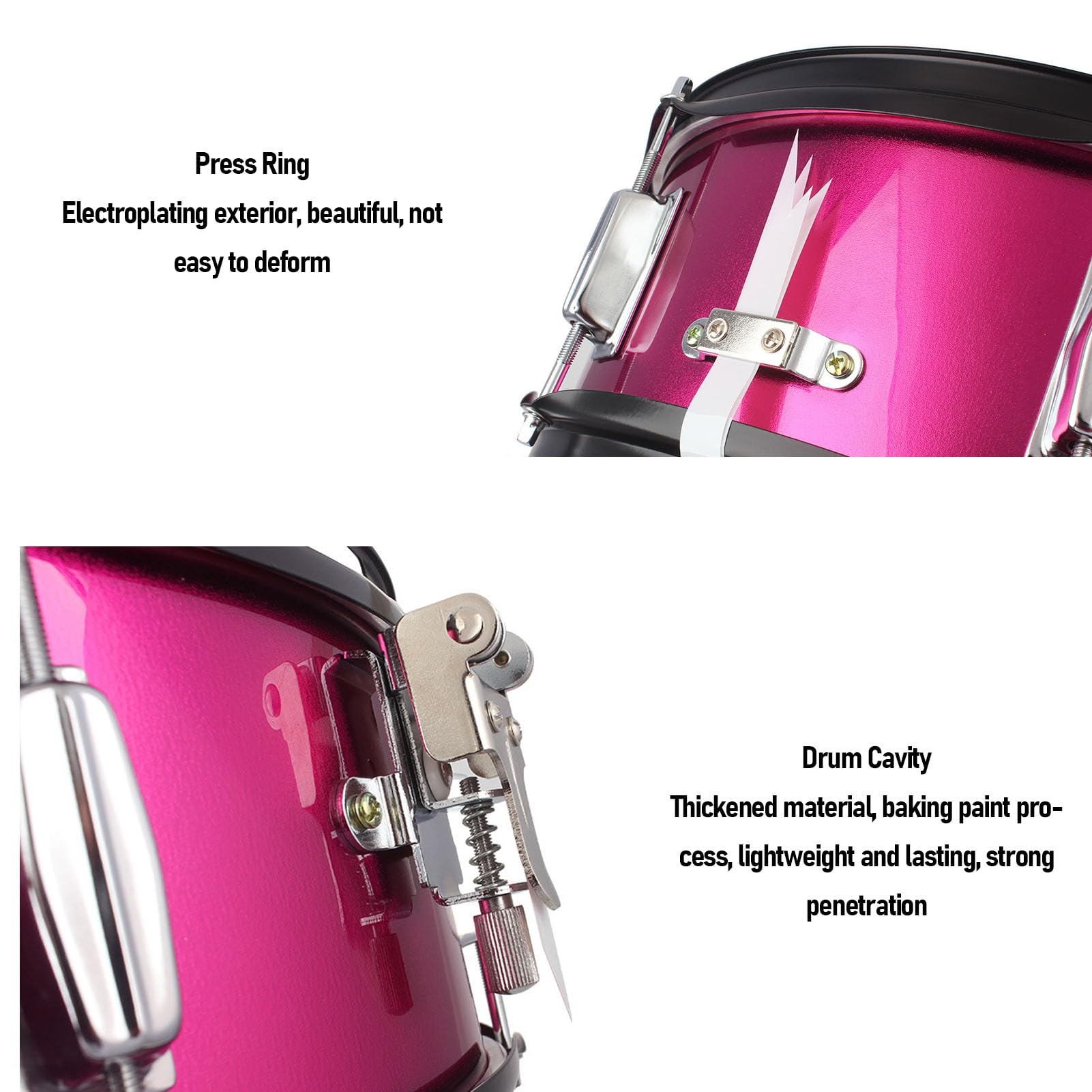 Instrumento de Percusión de Acero Inoxidable de 14x5.5 Pulgadas de Acero Inoxidable Adecuado para Bateristas de Cualquier Nivel de Habilidad