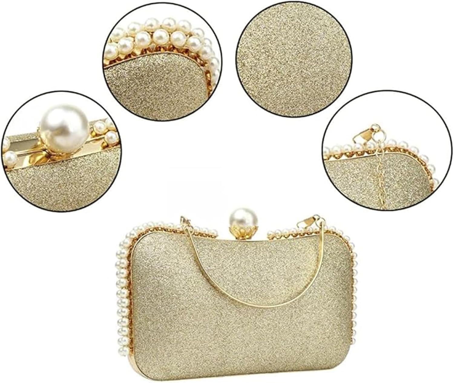YYW Clutch Purse for Women Pearls Evening handbag Wedding Party Purse Shoulder Bag | Pearls, Wedding Party Purse