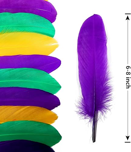 Miniatura 2 de THARAHT 120 plumas de ganso naturales a granel de 6-8 pulgadas 5.9-7.9 in para manualidades, bricolaje, cosplay, Halloween, Mardi Gras, decoración