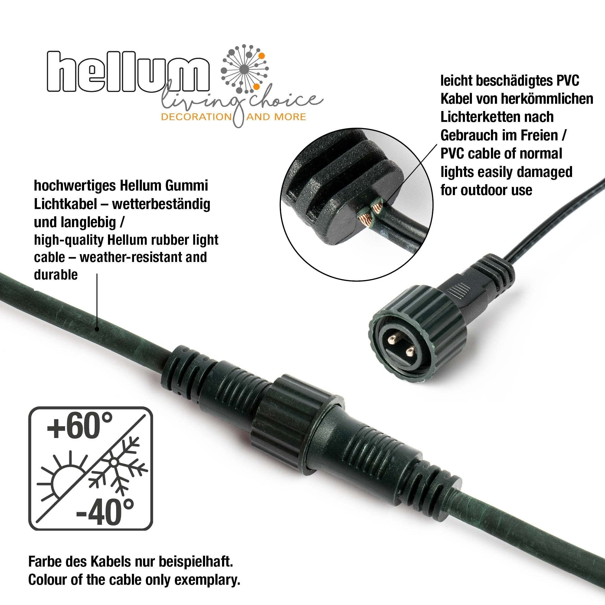 hellum LED-System Profi Lichterkette Außen verlängerbar Lichtschlauch Stern warmweiß 216 LED wetterfest, ohne Netzkabel, ø 67 cm, Kabel weiß, outdoor 899764