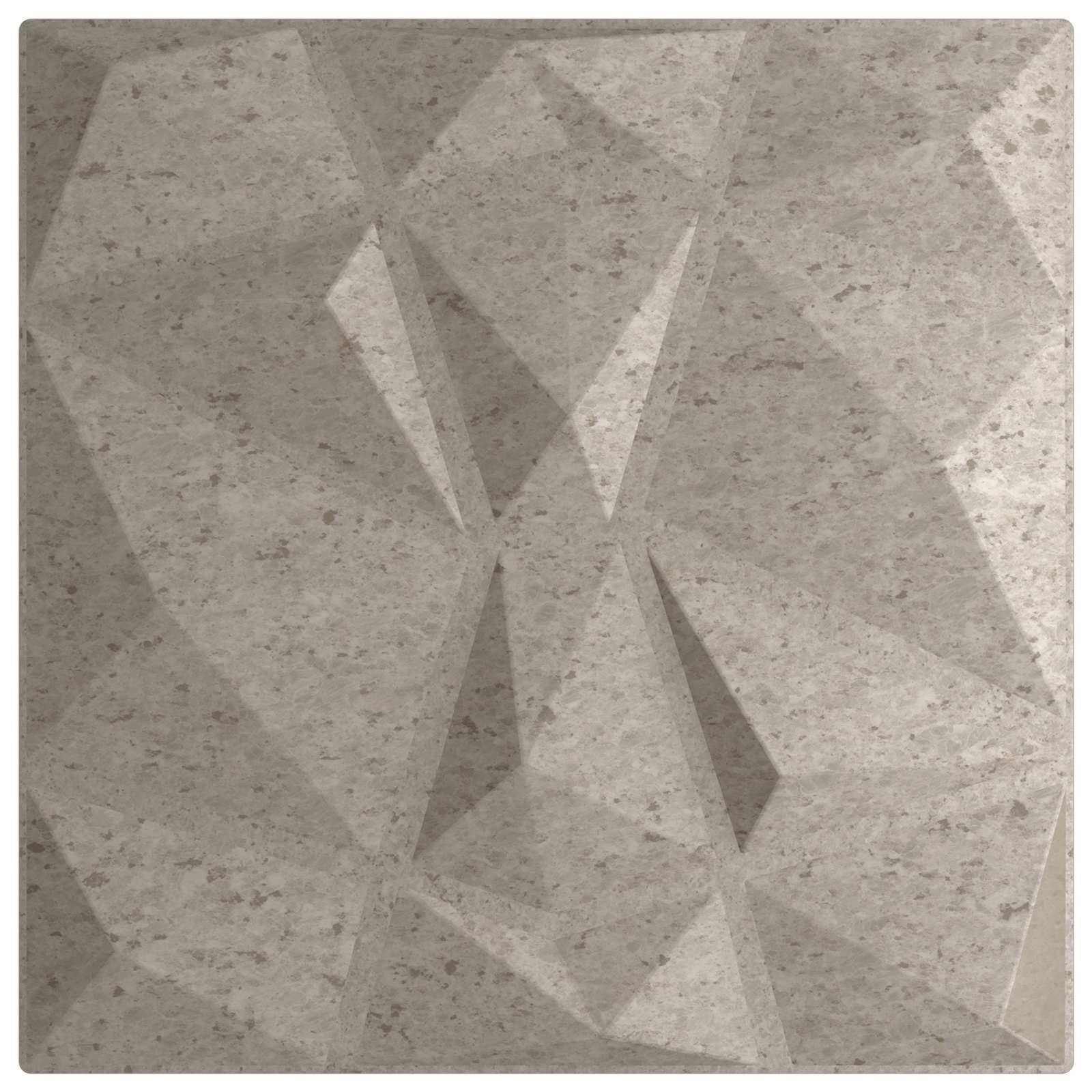 Panele ścienne, 48 sztuk, kolor szary betonowy, 50 x 50 cm, pianka XPS, struktura 3D, okładziny ścienne do ściany wewnętrznej, sufitu, renowacji, salonu, korytarza, kuchni