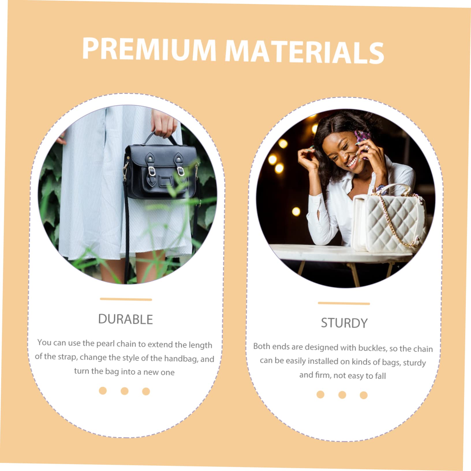 TEHAUX 6piezas Correa De Perlas Para Bolso Cadena Decorativa De Asa De Hombro Para Bolsos Repuesto De Cadena De Moda