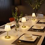 Lampe rechargeable avec 3000mah Batterie,5W LED Lampe sans fil en or,3 Températures de couleur Lampe de table rechargeable,Fabric Petite lampe de table,Mini Lampe tactile sans fil pour chambre, comptoir cuisine, H9.8 in