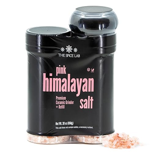 The Spice Lab - Sal gruesa rosa del Himalaya, cristal puro gourmet, aporta nutrientes y minerales, fortificada para la salud, certificado Kosher y