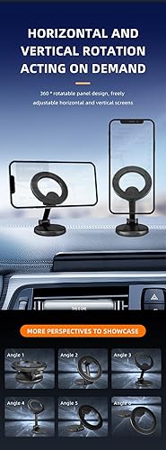 Miniatura 4 de Soporte magnético para teléfono de aleación de automóvil plegable y magnético 8 imanes súper fuertes Rotación de 360, soporte magnético para