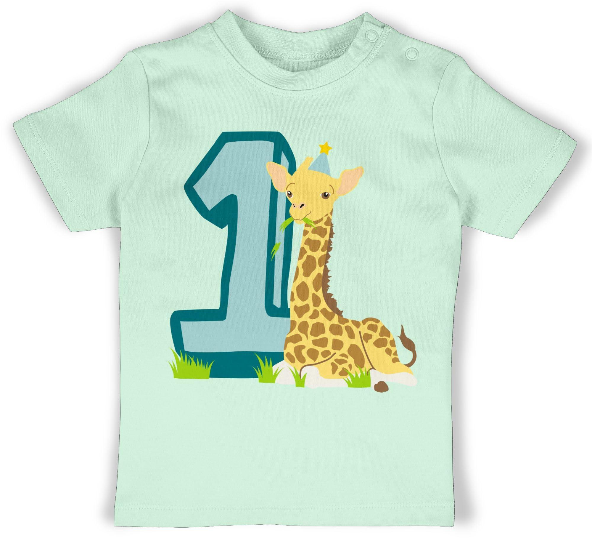 Shirtracer - Baby T-Shirt Mädchen Jungen - 1. Geburtstag - Giraffe Eins