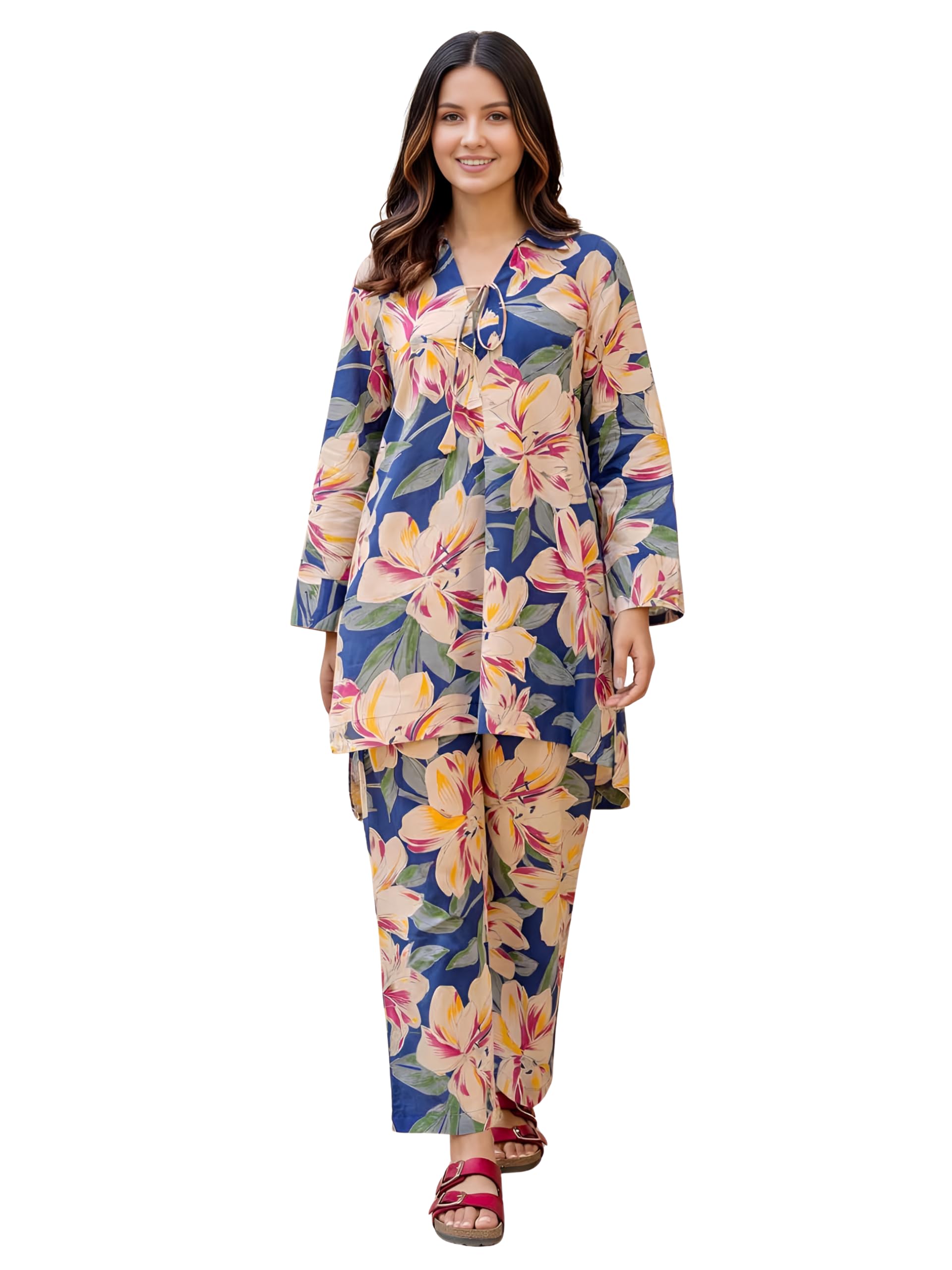 leriya fashion Kurta Sets for Woman | Co ord Set for Women Stylish | Kurti Set for Woman | Short Kurti for Women Latest | Kurtis | Ethnic Jaipuri Straight Kurta Set with Palazzo Pants | Salwar Suit for Party Outfits-picture-46