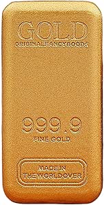 Amazon.com: Imitation Gold Bar with Brass Core, Realistic Fake Gold ...