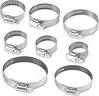 Vista 7 de UD - Abrazadera de manguera de acero inoxidable, 40 abrazaderas de manguera de engranaje helicoidal ajustable, rango de 0.315-1.732 in, kit
