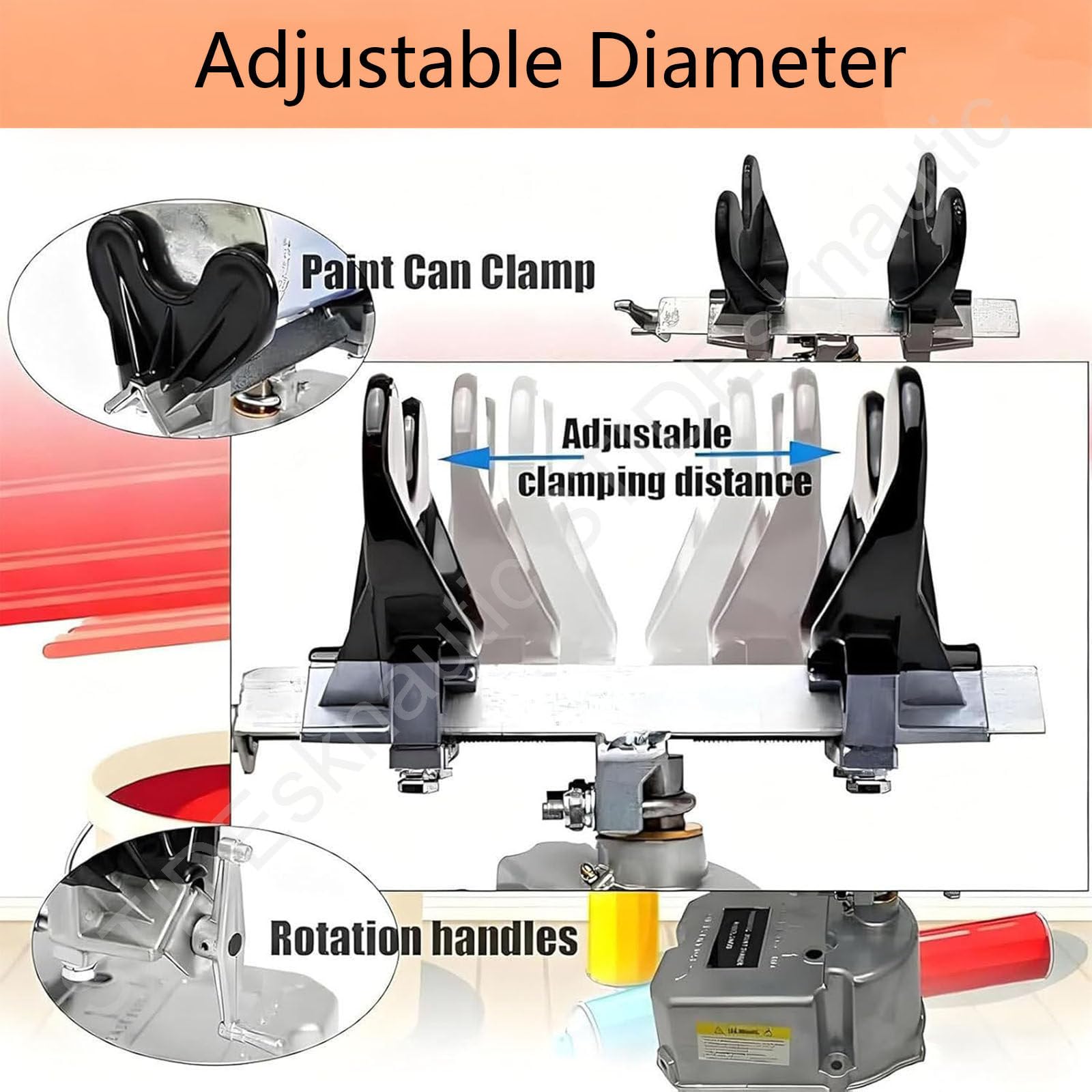 Mezclador neumático de Pintura de 1-5 L,Frecuencia de oscilación: 0-500 Veces/min,15 min/cubeta,Presión: 0,2-0,6 MPa,para Mezclar Pinturas y recubrimientos