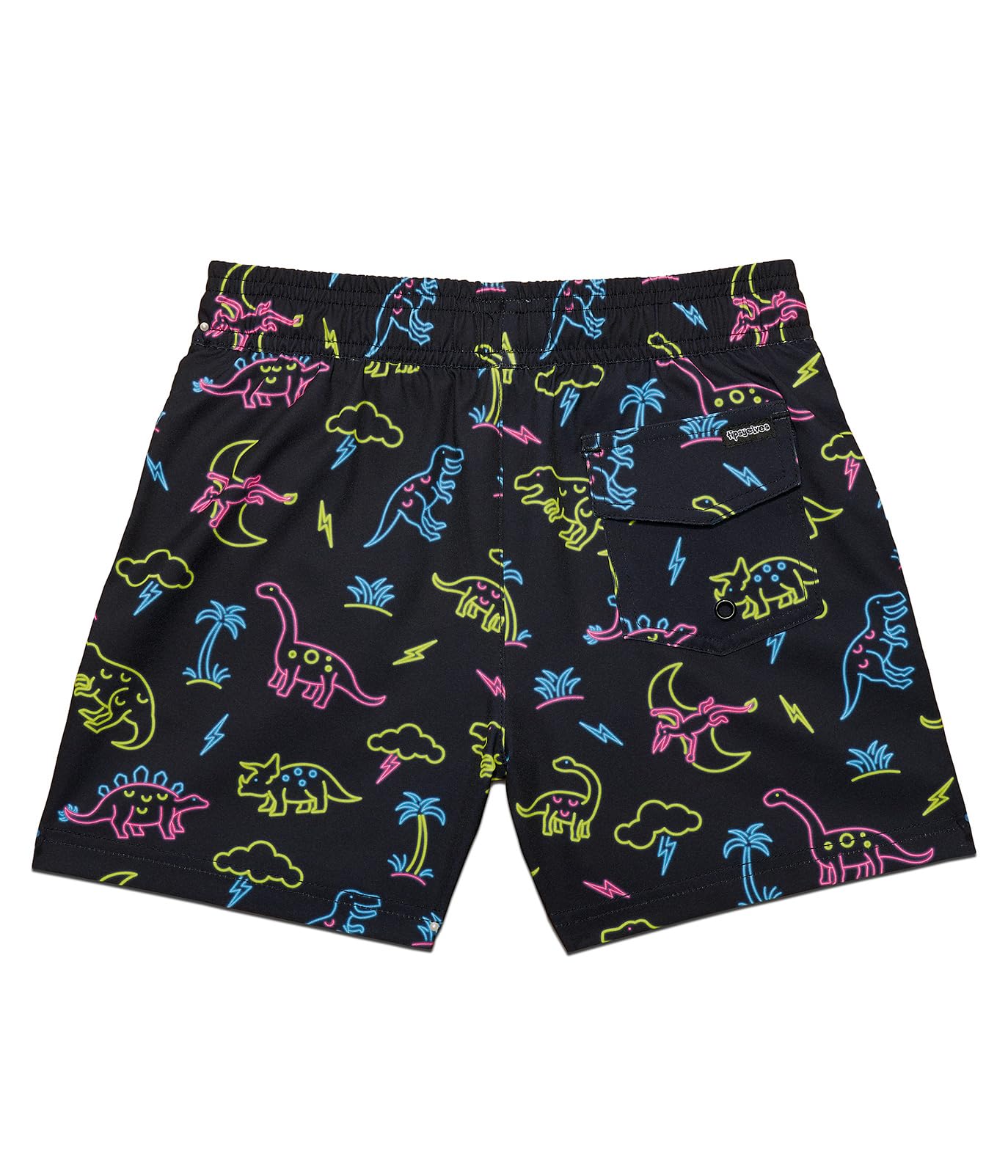 Tipsy Elves Kids Vacation Neon Dinosaur Stretch Swim Trunks Size Medium