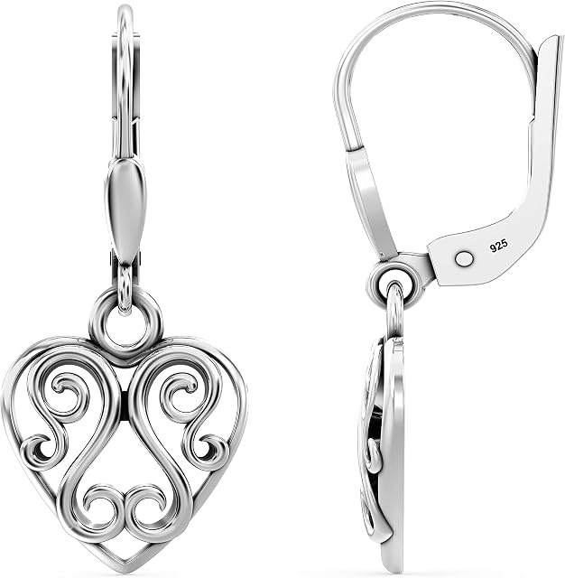 LeCalla 925 Sterling Silver Leverback Drop Earrings | Lightweight Italian Tear-Drop Dangle Earring for Women | Valentines Day Gifts for Her