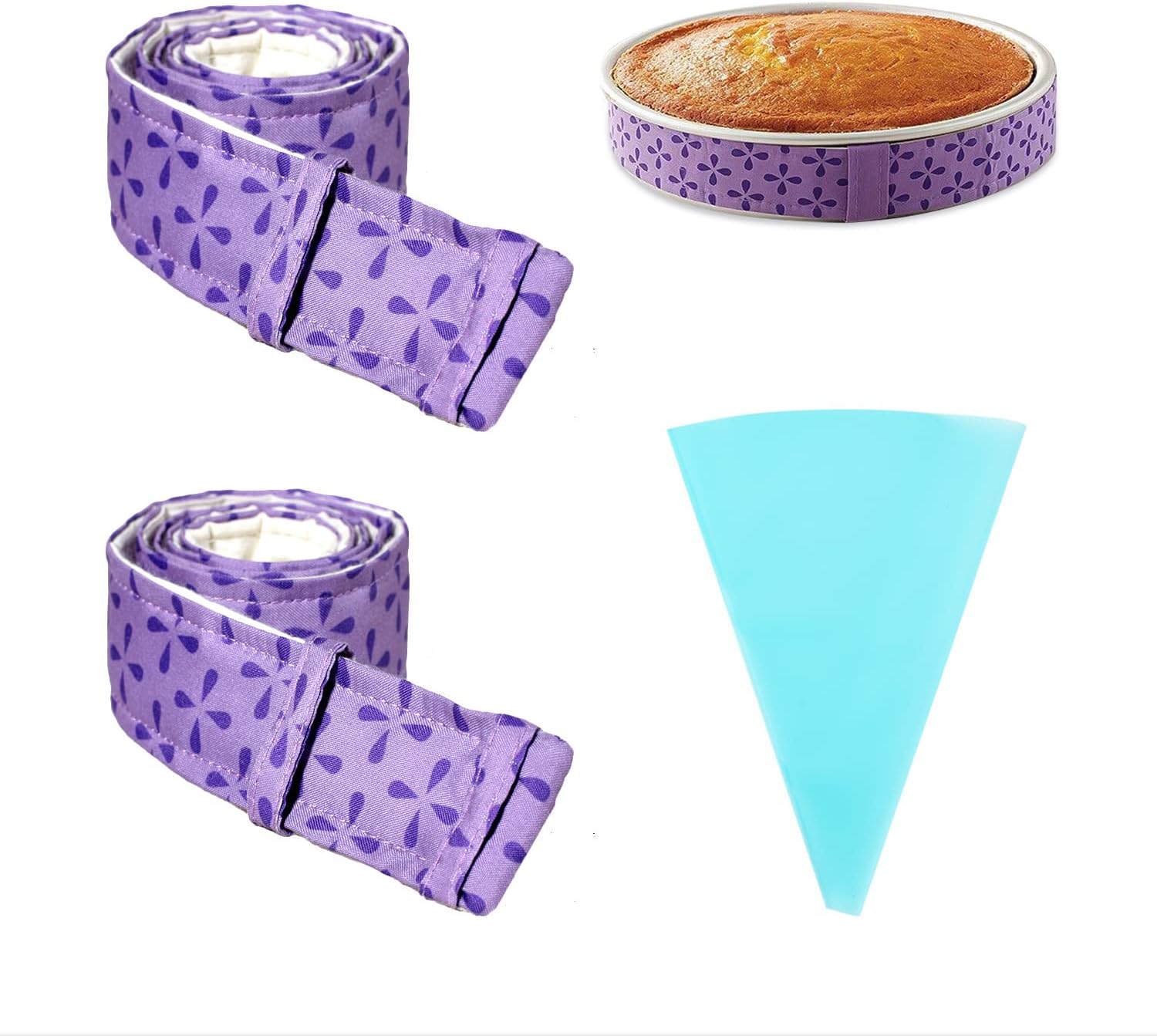 2 Pieces Baking Cake Strips, Adjustable Baking Even Strips Absorbent