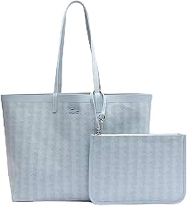 Lacoste Women's Zely Monogram Shopping Bag Tote, Light Blue