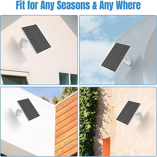 Miniatura 9 de Paquete de 1 panel solar para cámara Google Nest para exteriores e interiores (versión de batería), panel solar de 5 V 5 W para cámara Google Nest