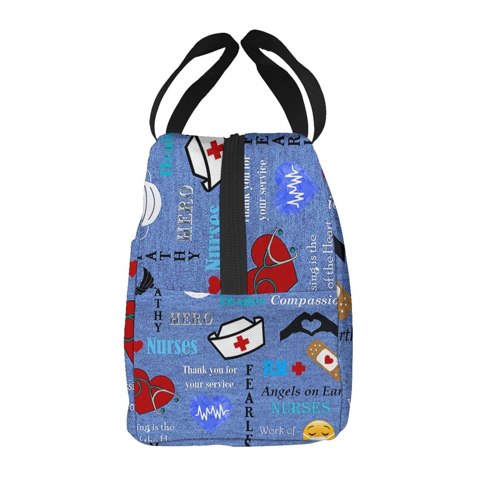 Infermiera a tema pranzo borsa per le donne isolata Tote Bag riutilizzabile Cooler Lunch Box per lavoro Picnic Viaggi