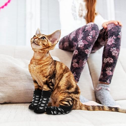 Miniatura 3 de 1 juego de gorras de uñas para gatos, calcetines de rasgado para gatos, gorras para garras de gato, calcetines de rasgado