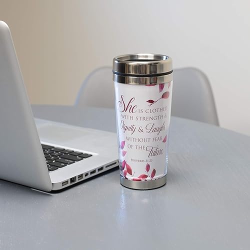 Miniatura 2 de Elanze Designs Proverbs 31 Woman - Taza de viaje de acero inoxidable de 16 onzas con tapa