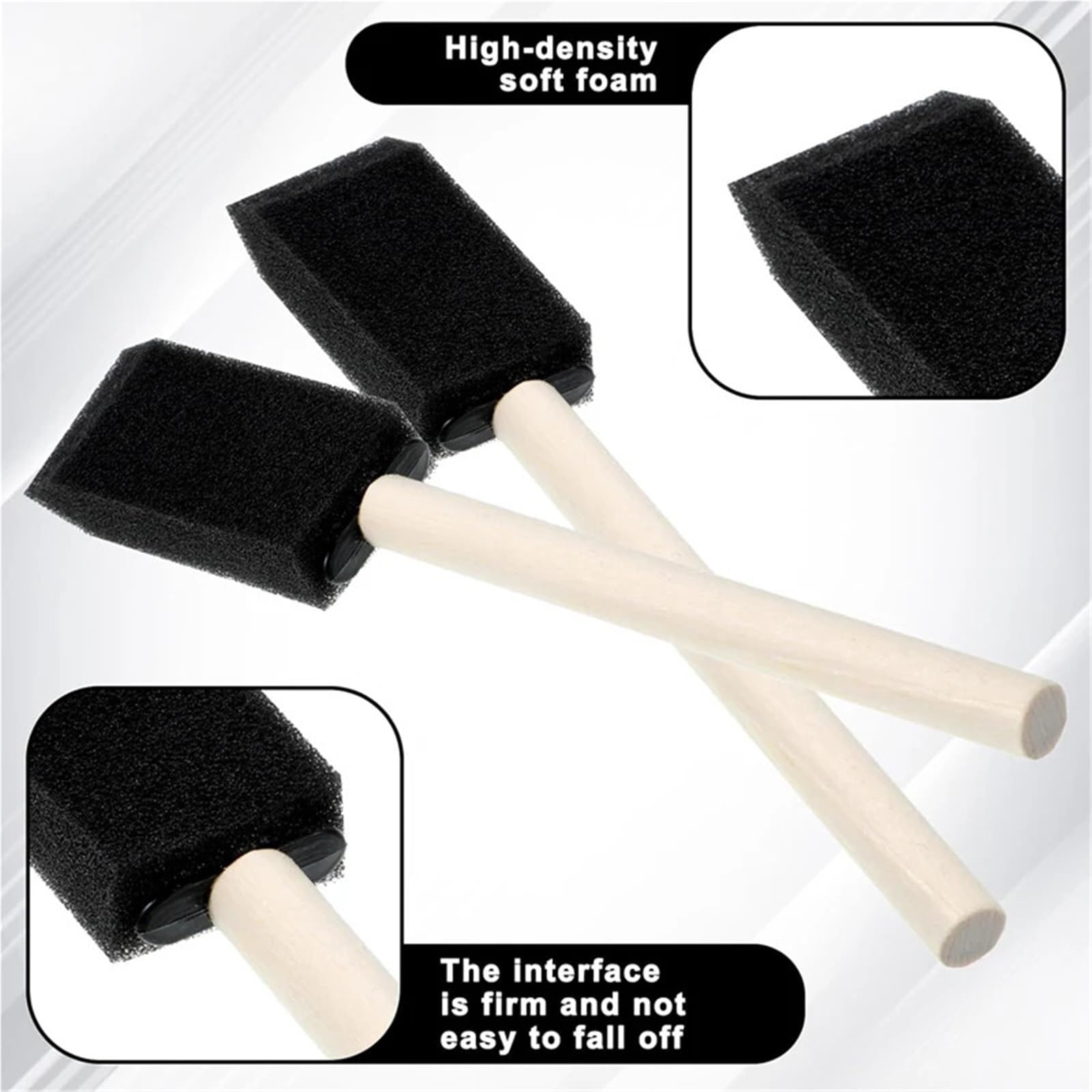 Leichter Schaumstoffpinsel 1-Zoll-Schaumschwamm-Pinsel-Set, 50 Stück