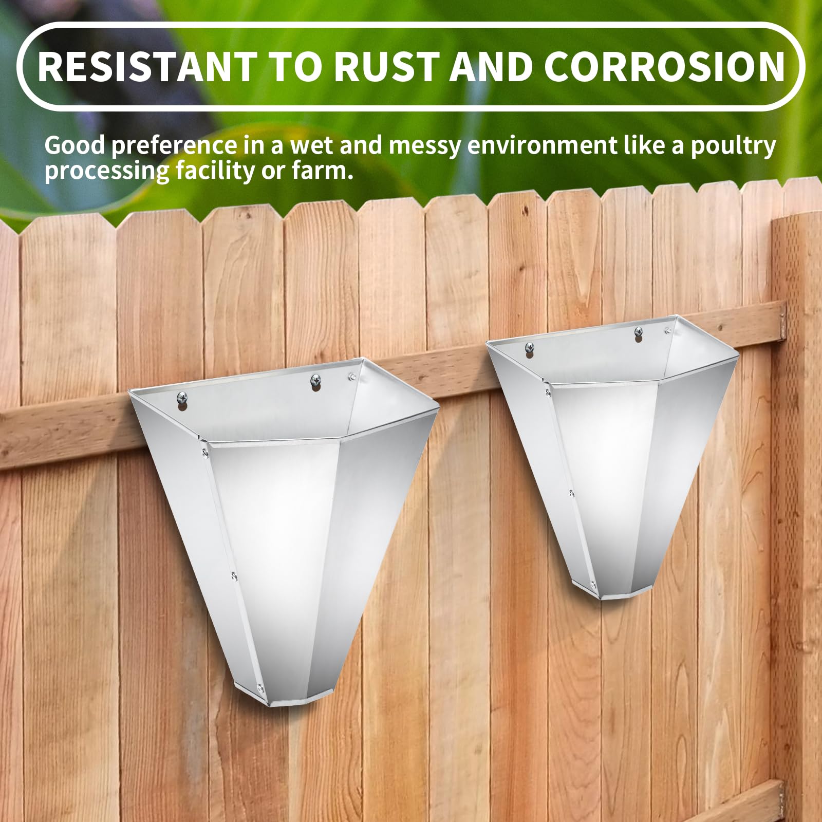 Cono de retención de pollo de acero galvanizado de gran tamaño para aves de corral, adecuado para capas grandes, asadores, asadores y pavos de hasta 14 libras, cono de matar con parte trasera