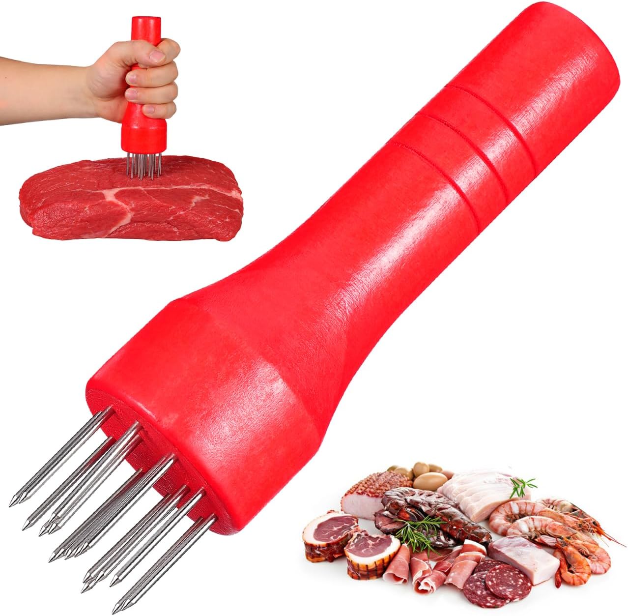 Alipis Pork Needle Pig Skin Poker Tool Aid Heavy Duty Meat Tenderizer Hammer Meat Tenderizer Needle Pig Belly Tool Skewers Pen Steak Metal