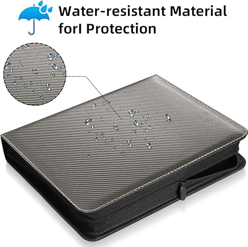 Miniatura 3 de Carpeta de tarjetas de 900 bolsillos, carpeta de tarjetas intercambiables con cremallera, bolsillos de doble cara, funda de transporte para tarjetas