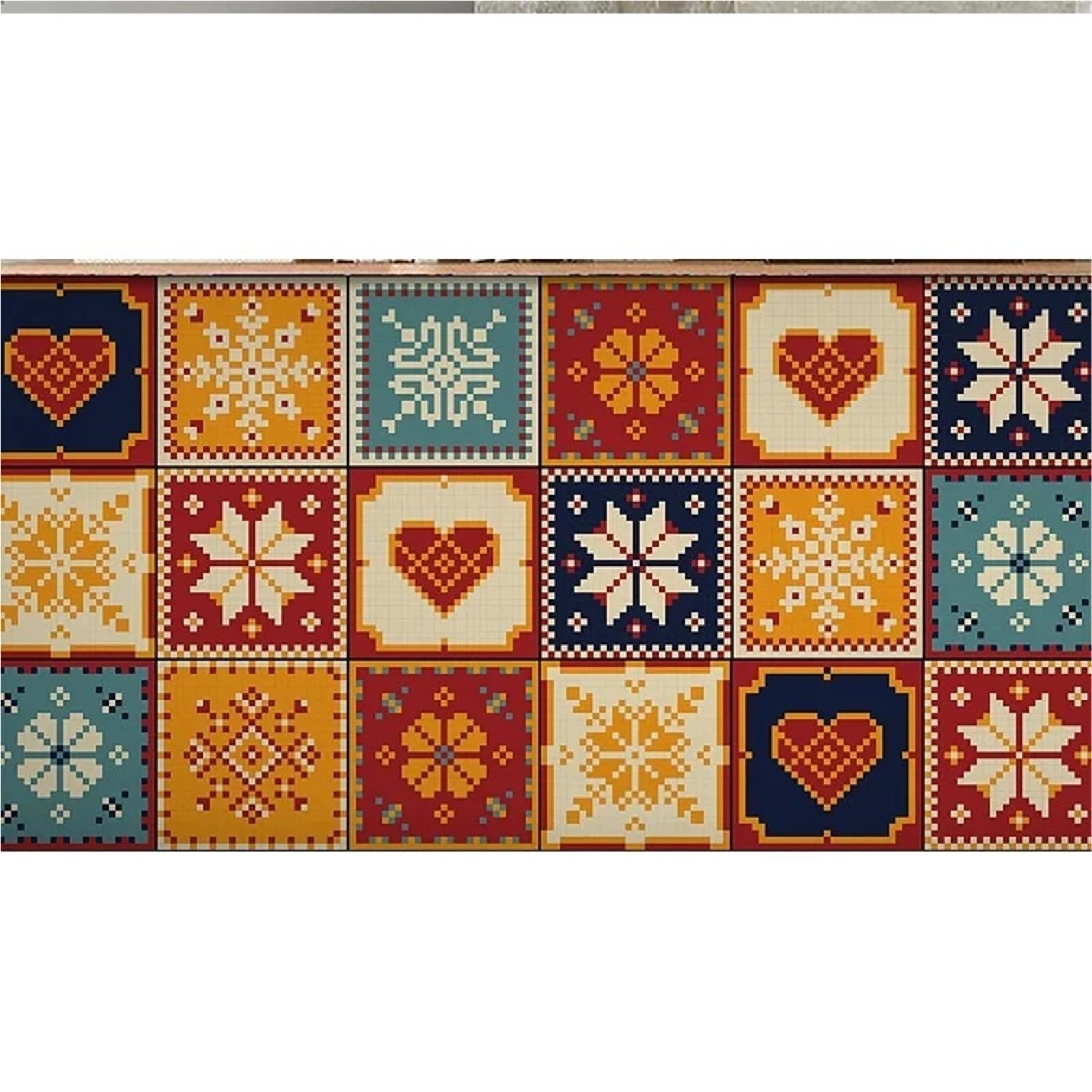 Etiquetas engomadas del azulejo de la flor lavables y resistentes para baño