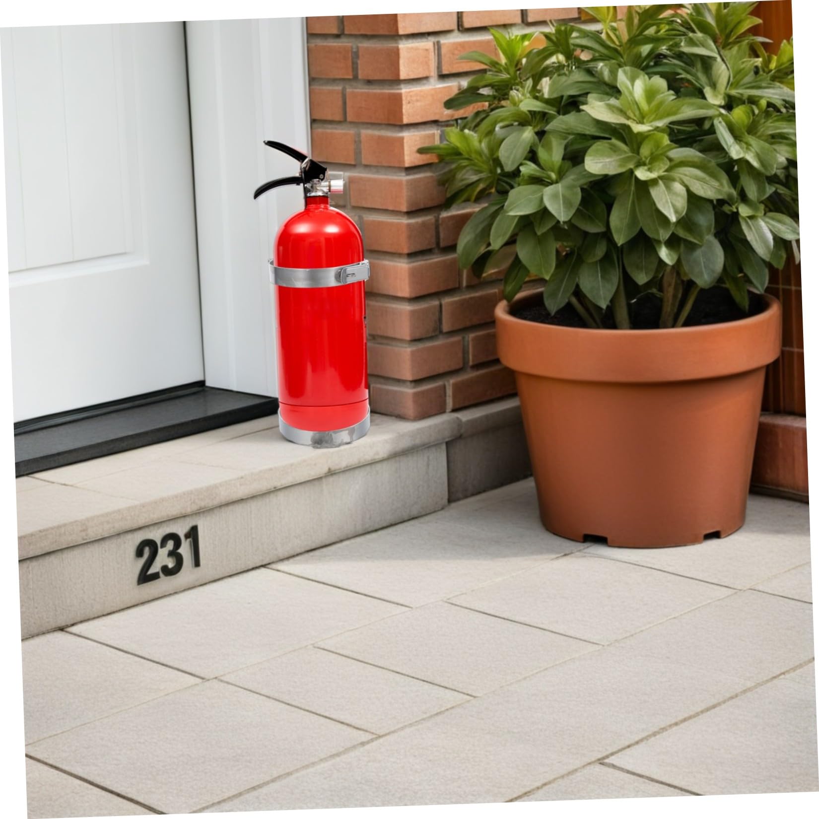 ibasenice Soporte Diseño de Acero de Incendios Inoxidable para Extintor Plata Compacto Duradero, Peso 3kg y Adecuado para Garaje y Áreas Públicas