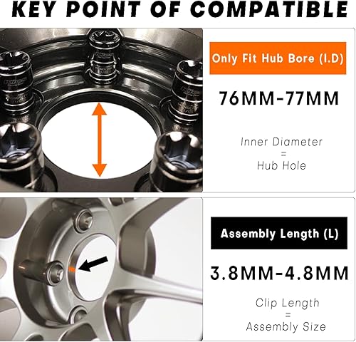 Miniatura 5 de Tapa central de rueda de 3.327 in (3.33 pulgadas) | Compatible con tapones centrales de rueda Hurst Dazzler | Paquete de 4 cubiertas centrales