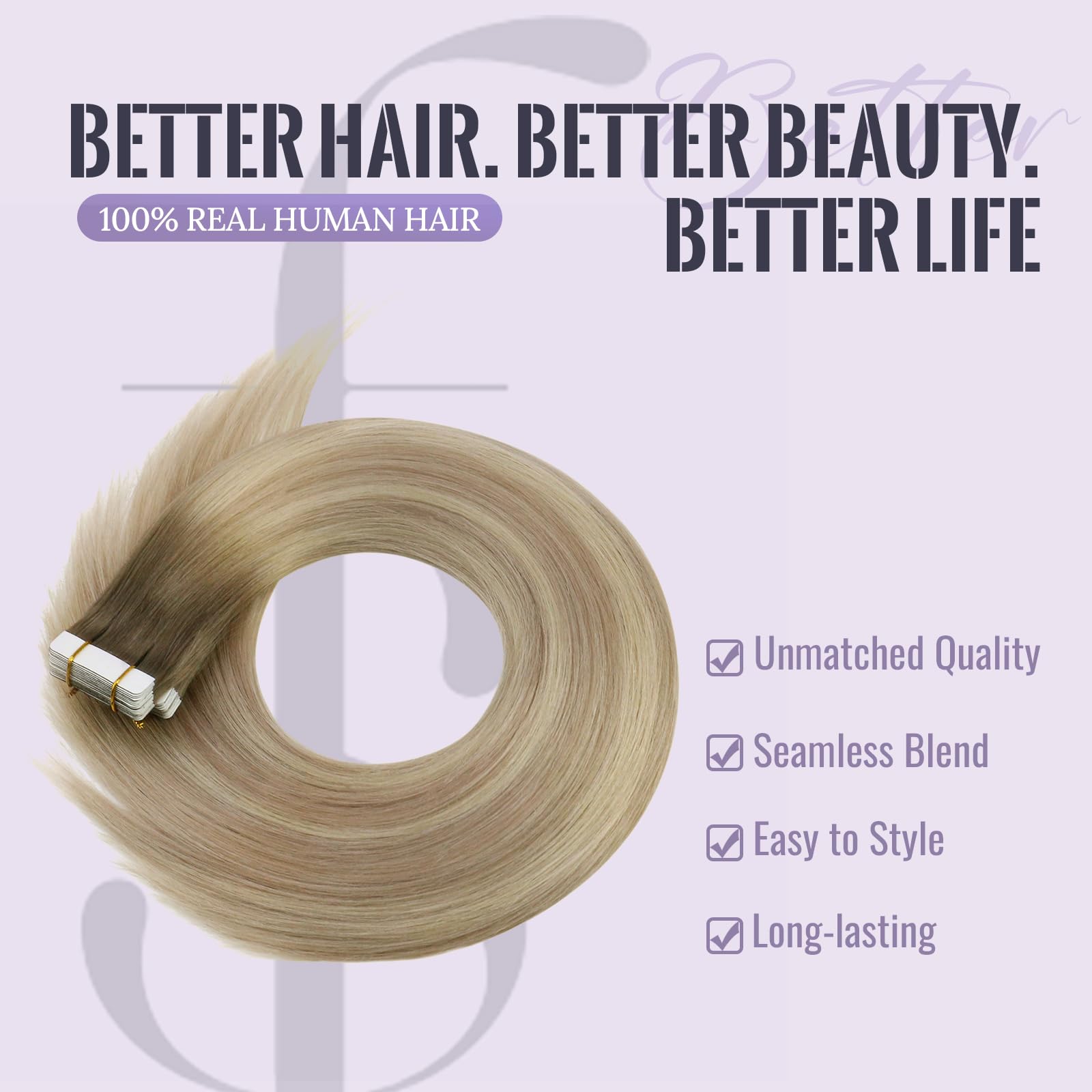 Fshine Extension Biadesivo Capelli Veri 50g 45CM 20Pcs Capelli Adesive Extension Castano Chiaro A Biondo Chiaro Con Castano Chiaro Extension Capelli Veri Adesivo Invisibili 8/8/613