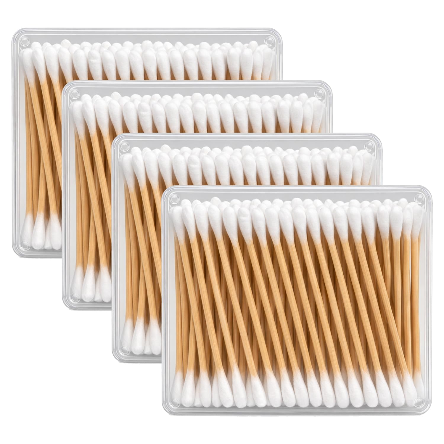 Ecommer Organic Cotton Ear Buds with Wooden Stick, Biodegradable Cotton Swabs for Ear Cleaning, Makeup Removal, Baby Care & Daily Hygiene, 100 Buds per Box, Pack of 4 (Total 400 Buds)-picture-30