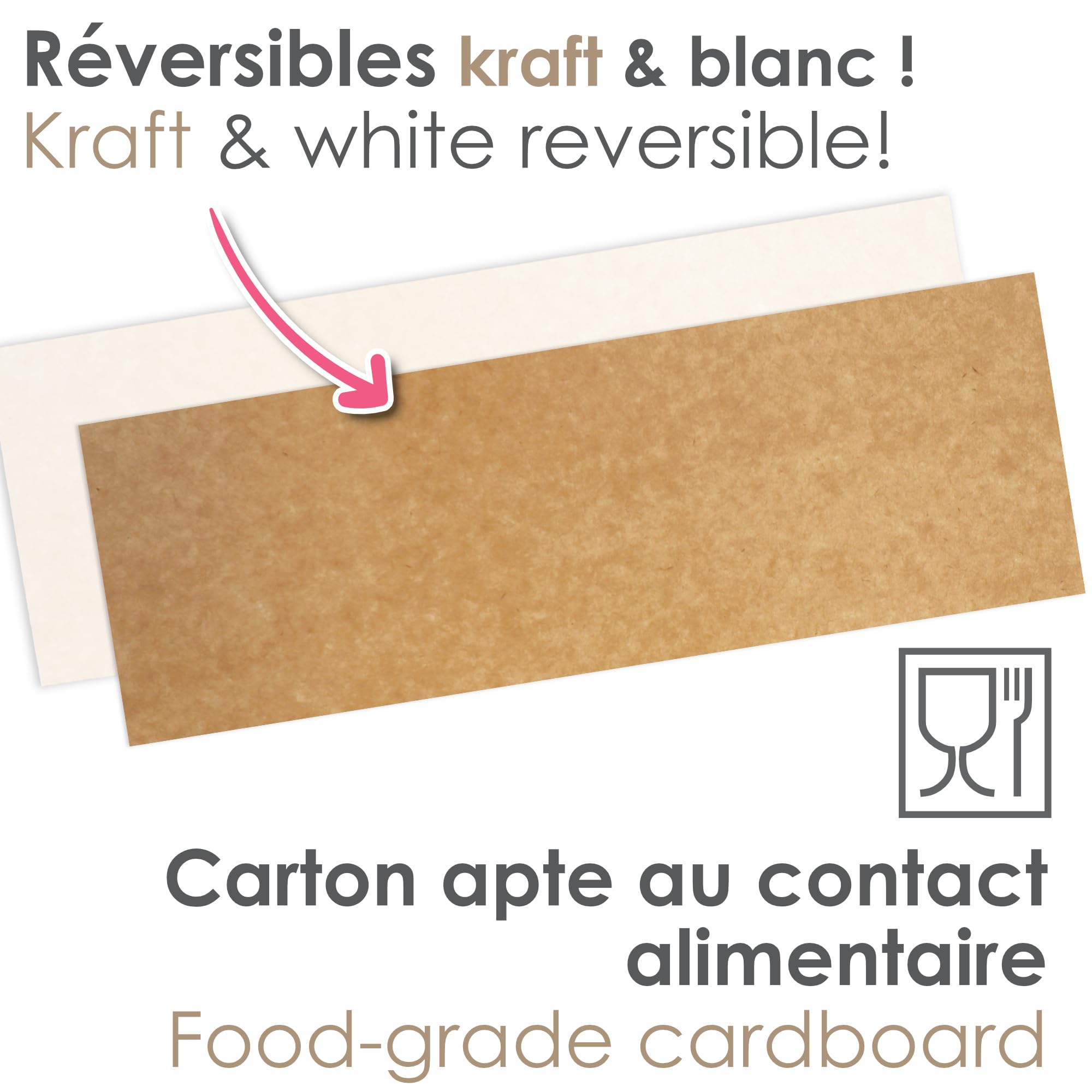 ScrapCooking - Soportes para Pasteles - 30 x 10 cm - Cartón Kraft y Blanco - diseño de pasteles rectangulares, pastelería y panadería - 5216