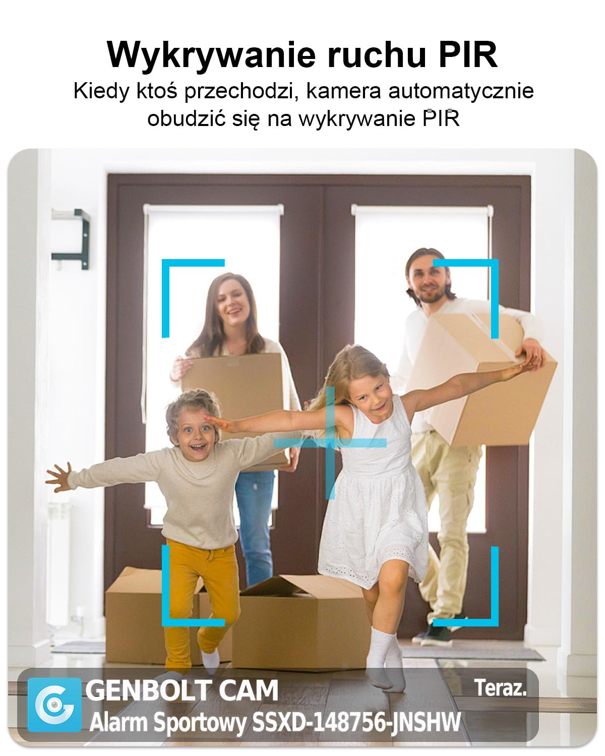 GENBOLT 2K Kameras Bezpieczeństwa WiFi Wewnętrzna, Pan Tilt Kamera dla zwierząt i bateria 5000 mAh, IP Kamera CCTV Niania Kamera dla psa Elektroniczna niania z detekcją PIR