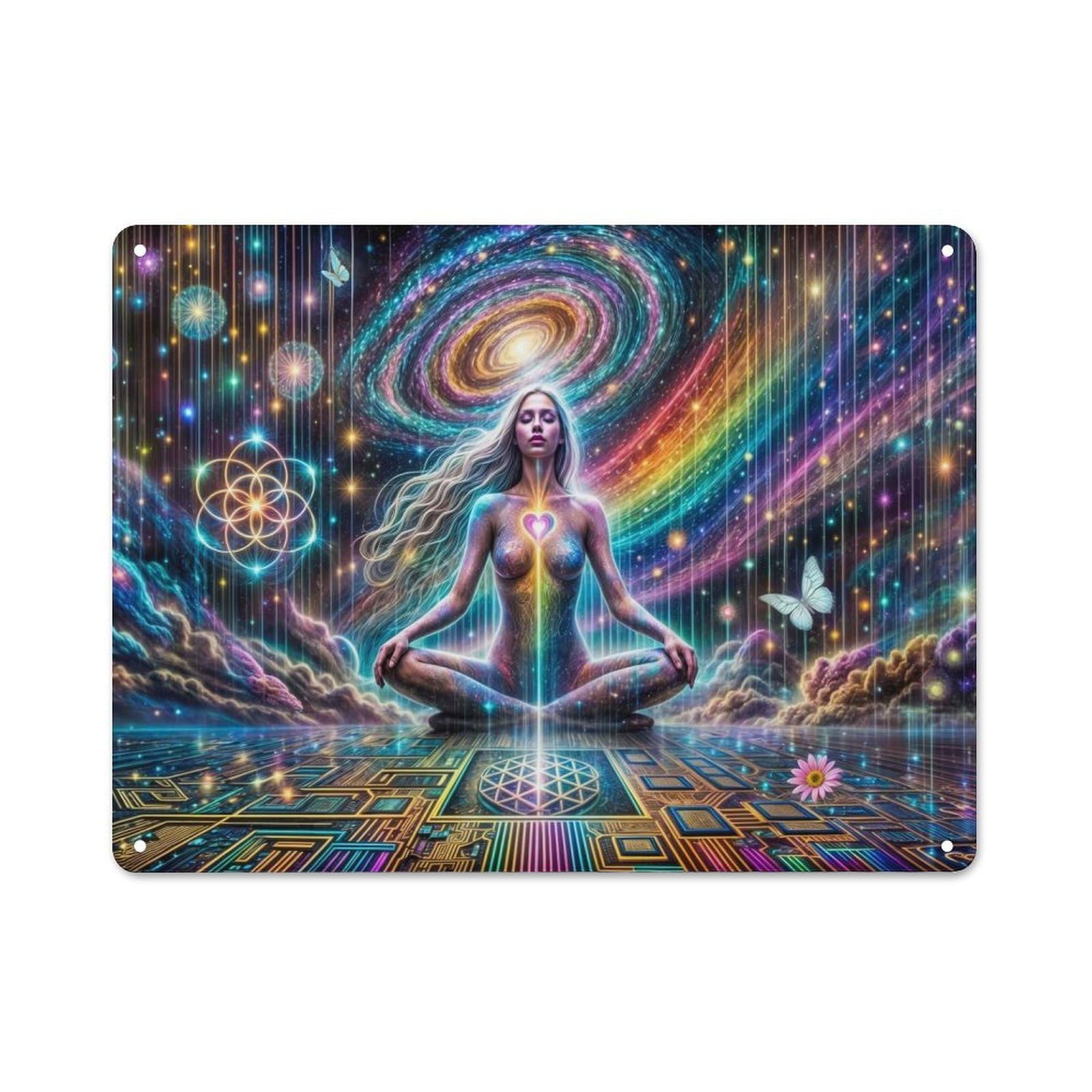 Junmoney Style-12-1-1 Industrial Decorative Metal Plaque 30X40cm Featuring Chipped In Quantum, Urban Room Decor For Flat, Bar, Studio Or Gallery Wall