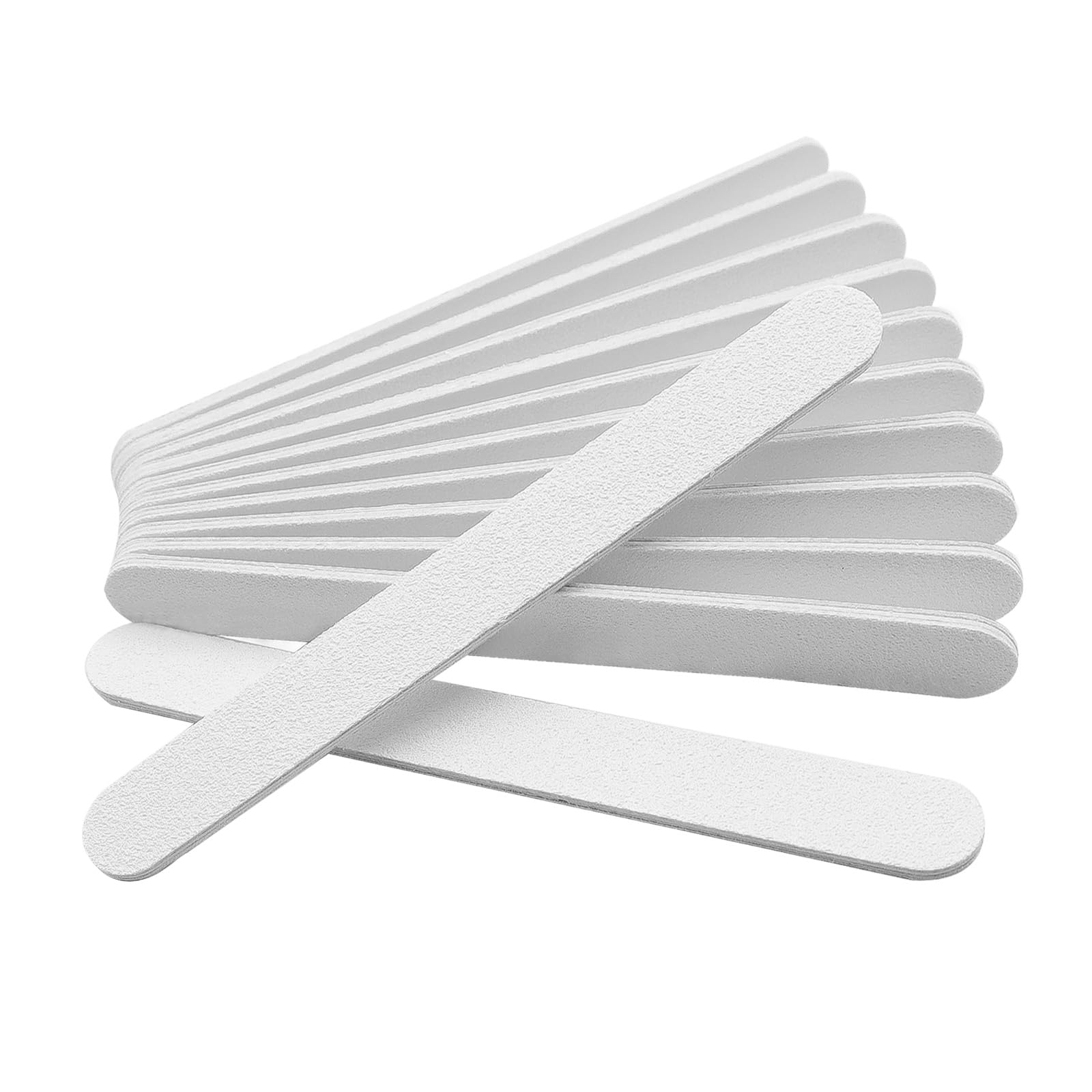 White Nail Files (12 Pack), Professional 100/180 Grit Double-Sided Emery Boards for Natural Nails, Acrylics & Gels, Durable White Fingernail and Toenail File Kit for Manicure & Pedicure