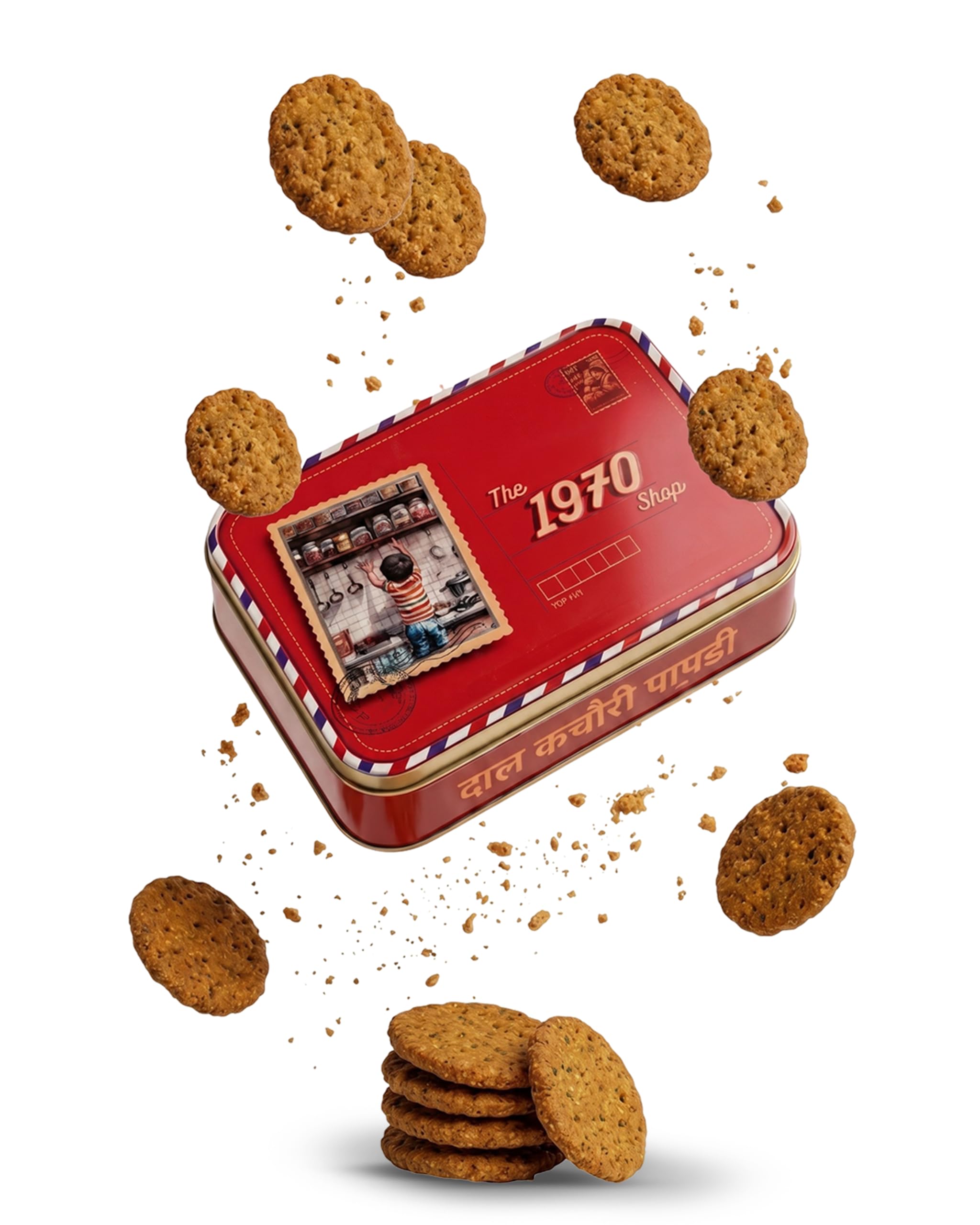 The 1970 Shop Dal Kachori Papdi | Crispy Moong Dal Kachori Namkeen | No Maida, No Preservatives | Made in Groundnut Oil & Desi Ghee | Traditional Indian Tea-Time Namkeen | 200g-image-18