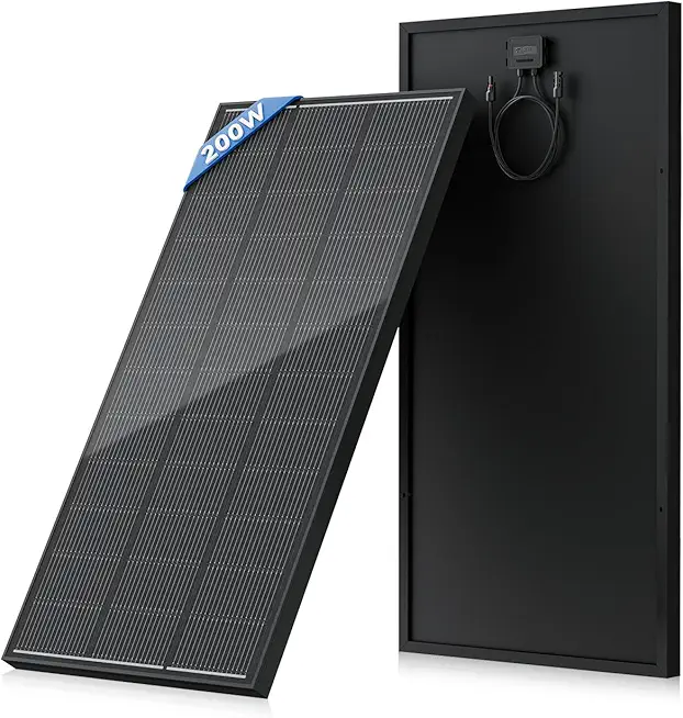 200 Watt Solar Panel 18BB, 25% High Efficiency, N-Type 12V 200W Solar Panel, Monocrystalline PV Modu...