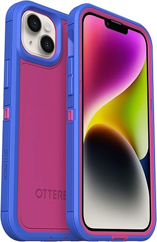 OtterBox Funda para iPhone 14 Plus Defender Series XT - Blooming Lotus (rosa), sin pantalla, resistente, se ajusta a MagSafe, accesorio de cordón